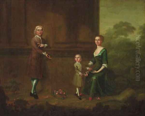 Portrait of a gentleman with his wife and child - view 1