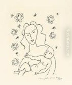 Vierge Et Enfant Sur Fond Etoile. by Henri Matisse