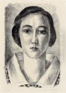 Jeune Fille En Robe Fleurie Au Col D'organdi by Henri Matisse