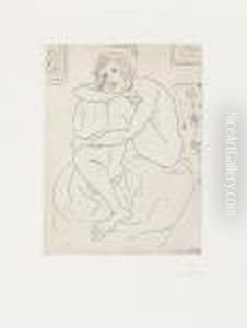 Nu Assis, Mains Aux Genoux. by Henri Matisse
