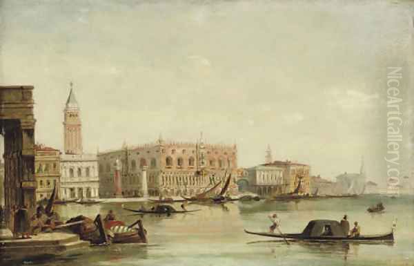 Gondolas before the Doge's Palace, Venice - view 1