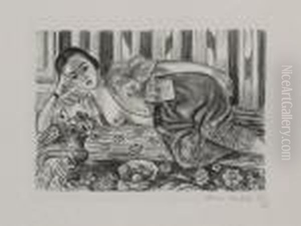 Odalisque A La Culotte De Satin Rouge - view 1