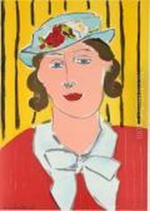 Brustbildnis Einer Jungen Frau Mit Hut by Henri Matisse