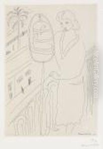 Jeune Femme Au Balcon by Henri Matisse
