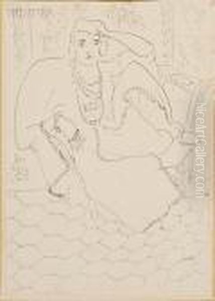 Seated Woman In Oriental Dress - view 1