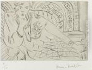 Jeune Femme Sur Fond Moucharabieh by Henri Matisse