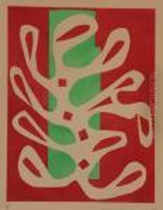 Algue Blanche Sur Un Fond Rouge Et Vert by Henri Matisse