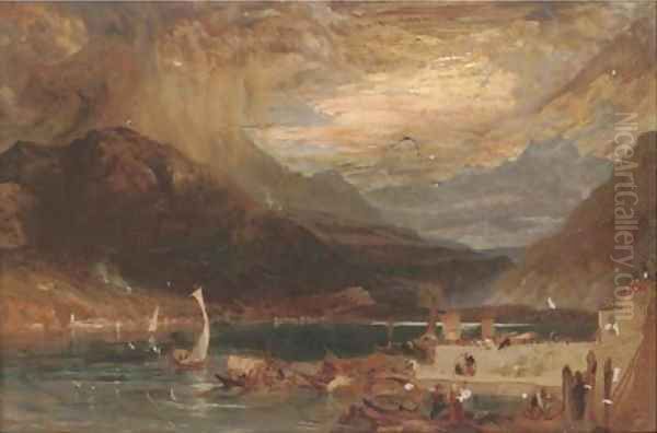 A storm on lake Como, northern Italy - view 1