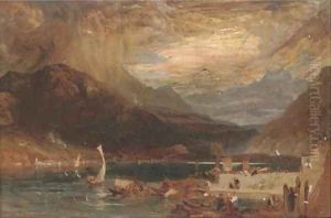 A storm on lake Como, northern Italy by James Baker Pyne