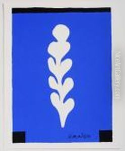 Palme Blanche Sur Fond Bleu by Henri Matisse