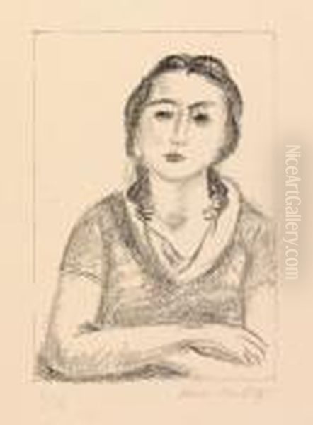 Buste De Jeune Fille, Les Bras Croises - view 1