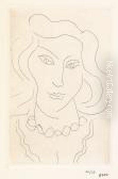 Tete De Jeune Femme Au Collier En Torsade - view 1