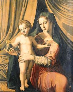 The Madonna and Child before a Curtain by Marco Pino