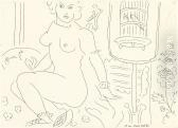 Nude With Parrot Cage - view 1