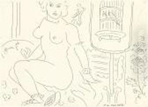 Nude With Parrot Cage by Henri Matisse