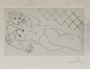 Figure Allongee Devant Un Carrelage by Henri Matisse
