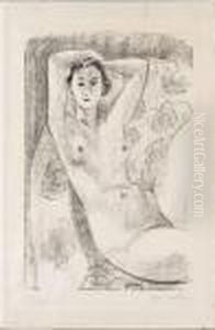 Nu Assis Dans Un Fauteuil Au Decor Fleuri by Henri Matisse