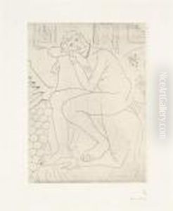 Nu Assis Et Portrait De Madame Cezanne (d.-m. 133) by Henri Matisse