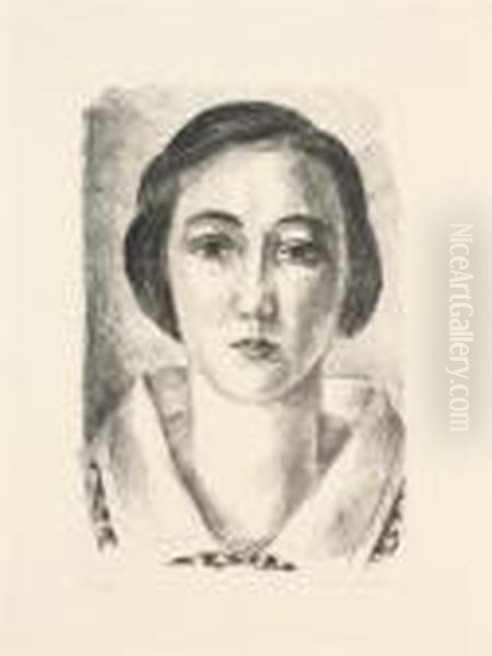 Jeune Fille En Robe Fleurie Au Col D'organdi (d.-m. 429) - view 1