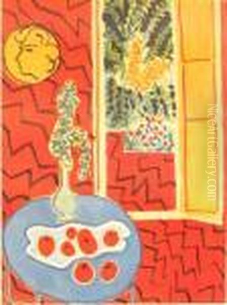 Interieur Rouge Avec Tablebleu - view 1