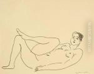 "nu Couche, Jambe Repliee - Etude De Jambes" by Henri Matisse