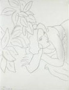 Portrait De Femme (theme E, Variation 8) by Henri Matisse