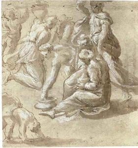 The Israelites gathering Manna by Biagio Pupini