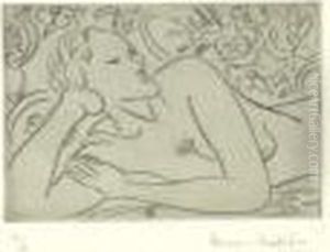 Torse, Fond Fleuri (d. 100) by Henri Matisse