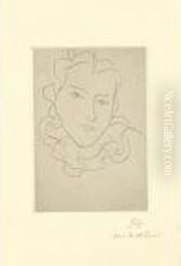 Etude - Visage Et Collerette (d. 256) by Henri Matisse