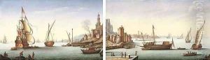 Mediterranean ports with shipping by Pierre Puget