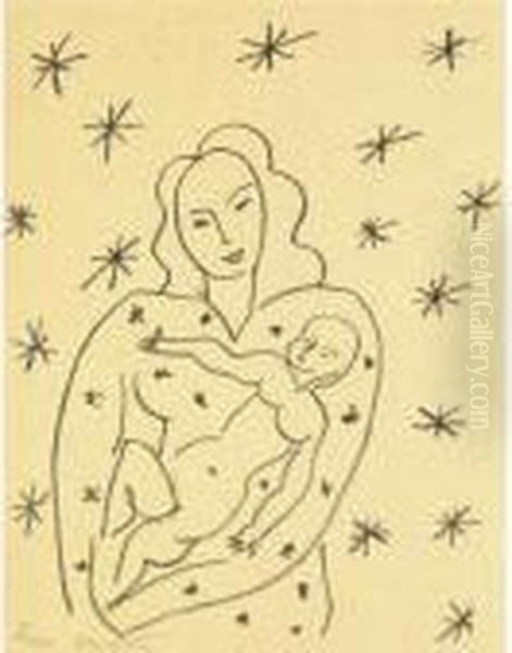 Vierge Et Enfant Sur Fond Etoile (d. 647) - view 1
