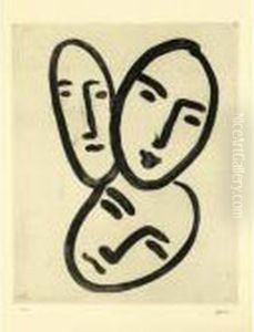 Trois Tetes. A L'amitie (d. 824) by Henri Matisse