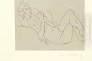 Nu Allonge, Les Jambes Repliees, Avec Un Collier by Henri Matisse