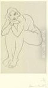 Nu Assis, Le Torse Appuye Sur Les Genoux by Henri Matisse