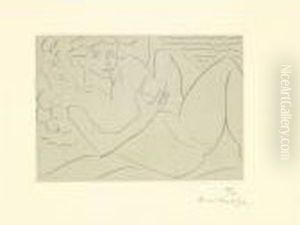 Figure Reposant Sur Un Coussin En Forme De Petales by Henri Matisse