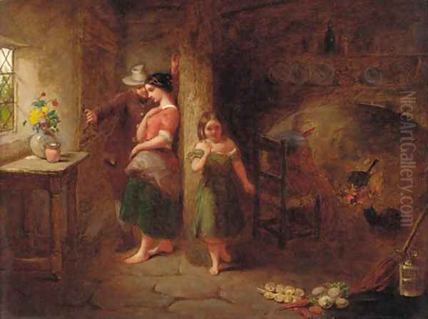 Figures in a cottage interior - view 1