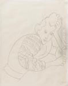 Jeune Femme Accoudee A La Blouse Roumaine by Henri Matisse