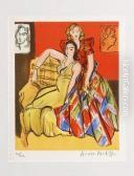 Deux Jeunes Elegantes Dans Un Interieur - view 1