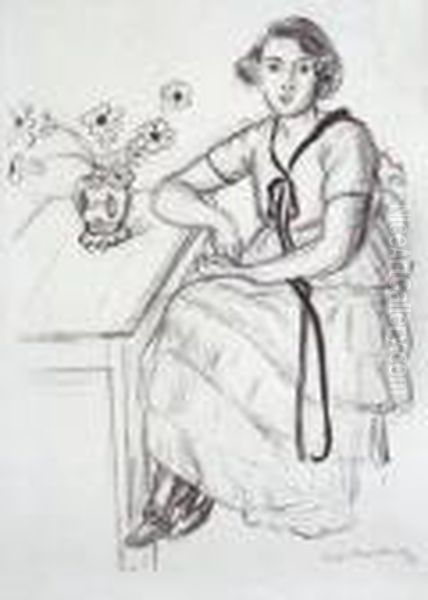 Young Woman Sitting - view 1