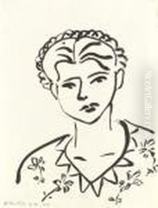 Femme, Robe A Fleurs by Henri Matisse