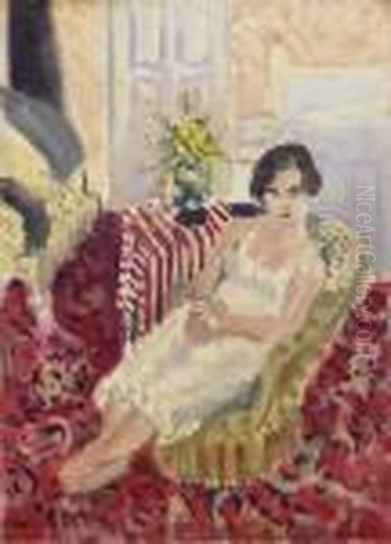 Figure Assise, Tapis Raye - view 1