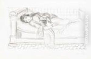 Orientale Sur Lit De Repos, Sol De Carreaux Rouges (d. 513) by Henri Matisse