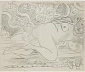 Nu Couche A La Coupe De Fruits (d. 475) by Henri Matisse