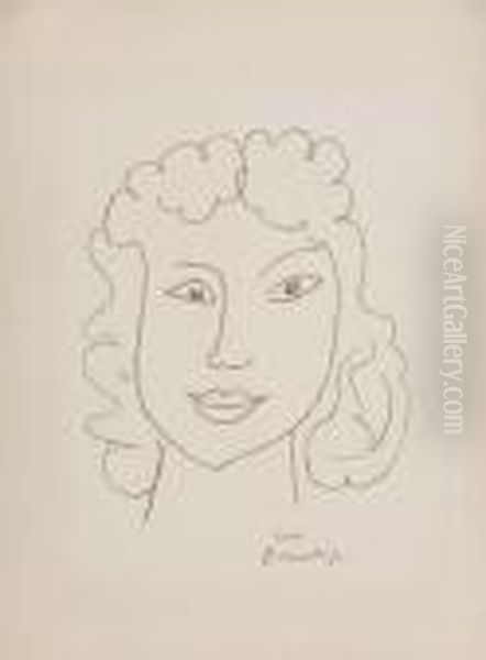 Tete De Jeune Fille De Face - view 1