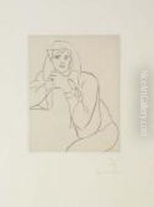 Jeune Femme Les Mains Jointes Sur Le Dossier D'un Meuble by Henri Matisse