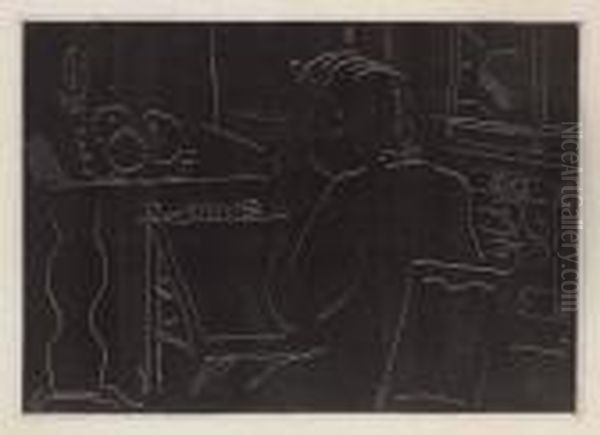Jeune Femme Devant Une Table Garnie De Fruits - view 1