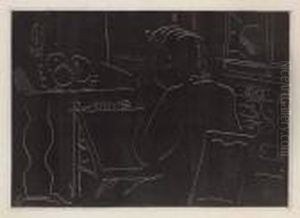 Jeune Femme Devant Une Table Garnie De Fruits by Henri Matisse