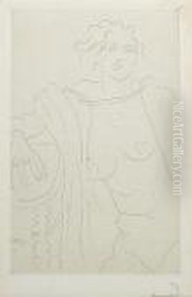 Figure Assise, Le Bras Droit Appuye Sur Une Table - view 1