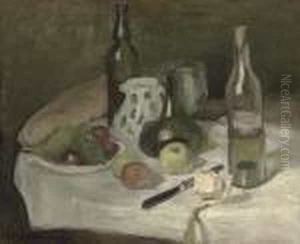 Nature Morte Avec Fruits Et Bouteille - view 1
