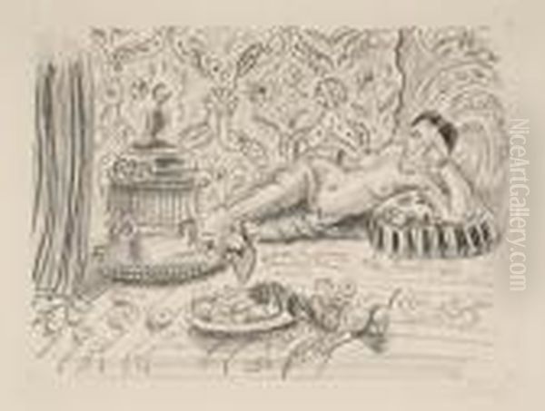 Odalisque, Brasero Et Coup De Fruits - view 1